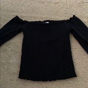 black holister off the shoulder top